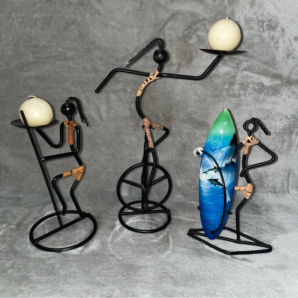 Vintage Laurids Lonborg Metal Rattan Sculpture Danish Mid-Century Modern Art MCM